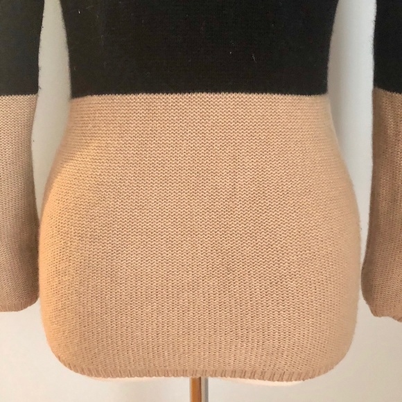 Tan/Black Cashmere-Blend T. Babaton 'Gene' Sweater - Picture 10 of 13